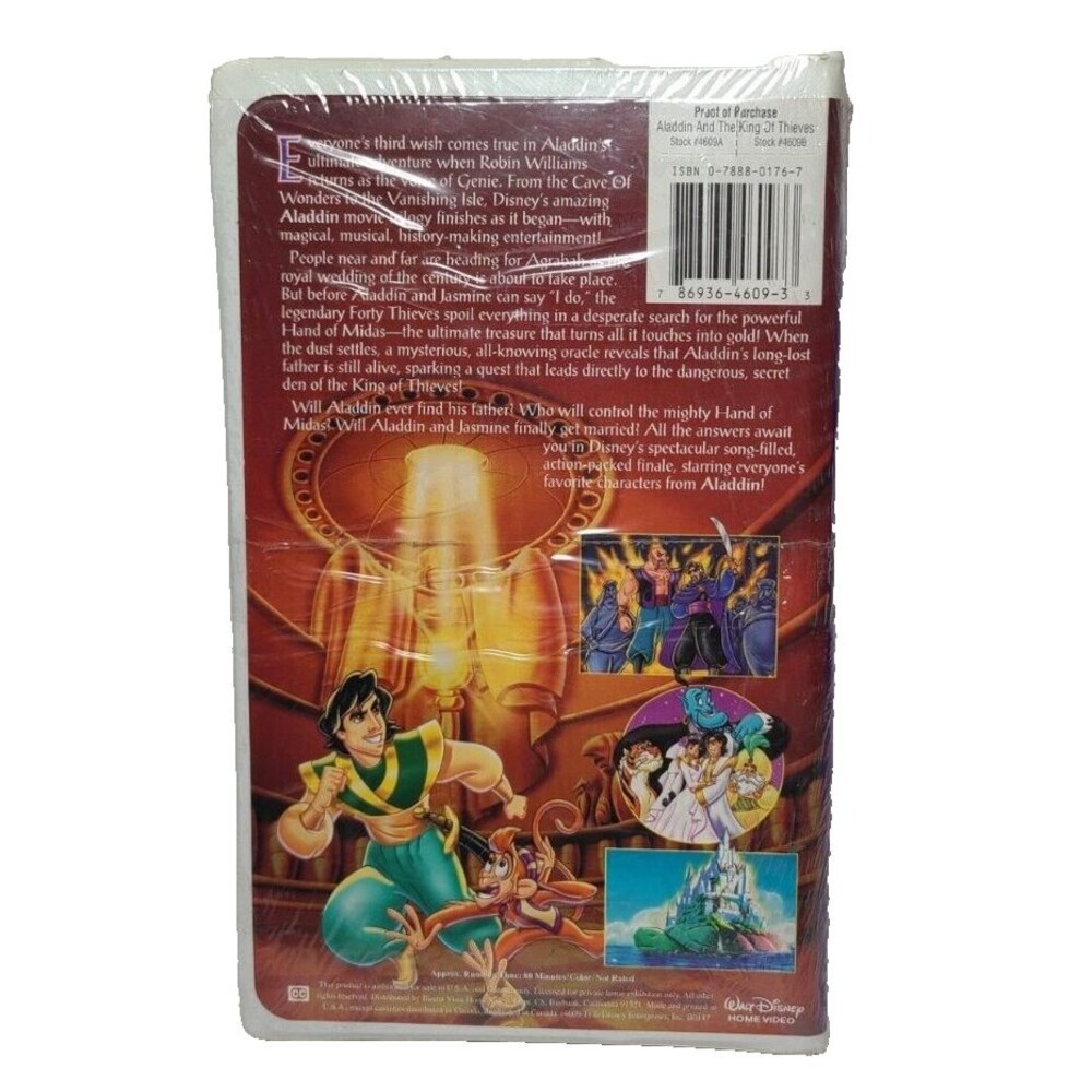 Aladdin and the King of Thieves (VHS, 1996) Disney Clamshell NEW SEALED - Picture 2 of 2